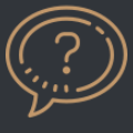 Symbol einer Sprechblase mit einem Fragezeichen